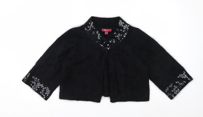 Monsoon Women's Black Sequin Angora Cardigan Size 14