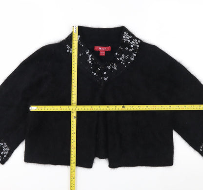 Monsoon Women's Black Sequin Angora Cardigan Size 14