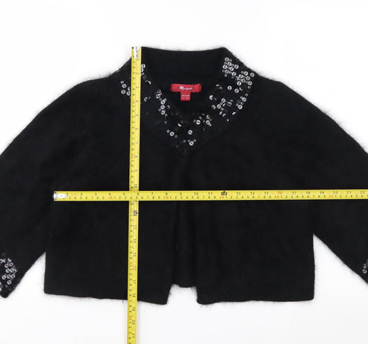 Monsoon Women's Black Sequin Angora Cardigan Size 14