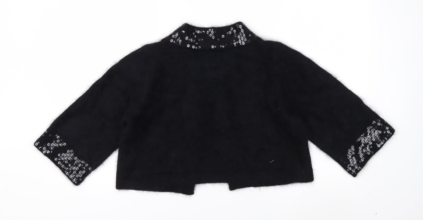 Monsoon Women's Black Sequin Angora Cardigan Size 14
