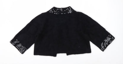 Monsoon Women's Black Sequin Angora Cardigan Size 14