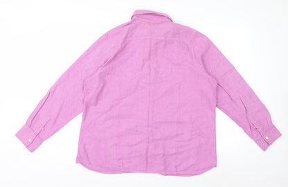Oxford Shirt Co. Women's Pink Cotton Button-Up Shirt Size 18 Long Sleeve