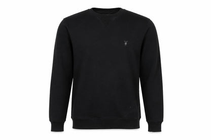 AllSaints Men's Black Cotton Crew Neck Sweatshirt Medium
