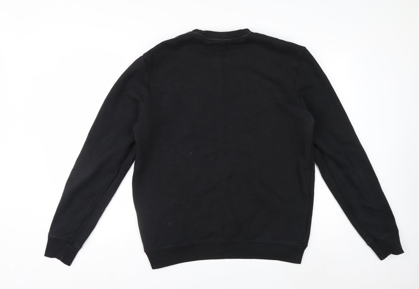 AllSaints Men's Black Cotton Crew Neck Sweatshirt Medium