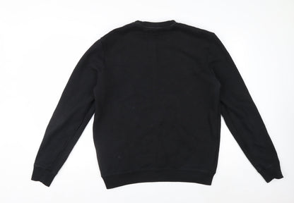 AllSaints Men's Black Cotton Crew Neck Sweatshirt Medium