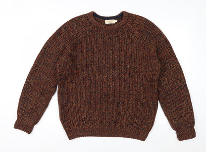 PG Field Men's Brown Chunky Knit Acrylic Pullover Jumper Size M