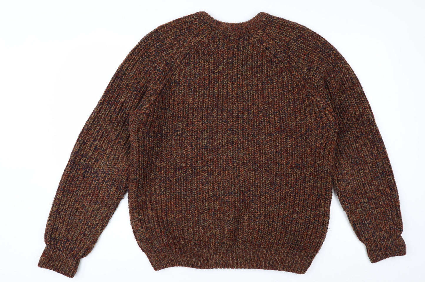 PG Field Men's Brown Chunky Knit Acrylic Pullover Jumper Size M