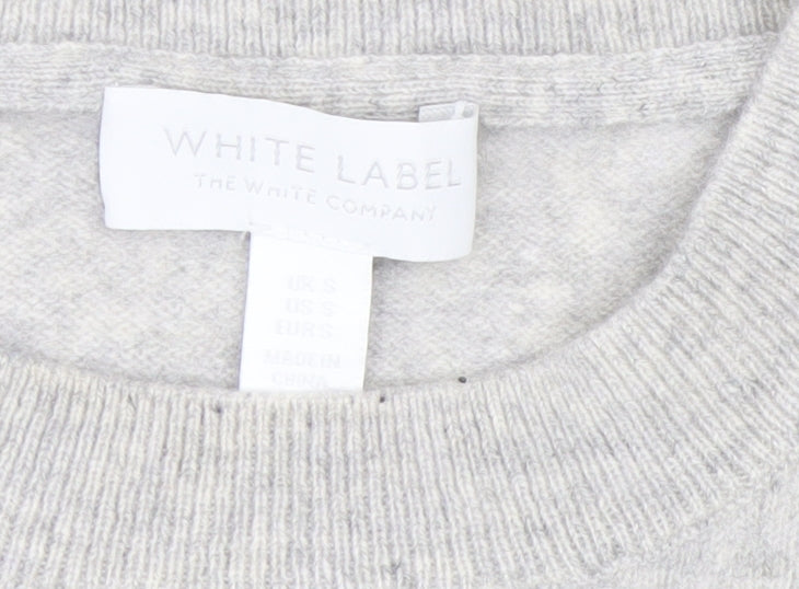 The White Company Womens Grey Small Cashmere Heart Jumper