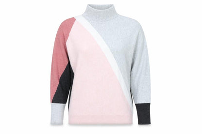 Mint Velvet Womens Multicoloured High Neck Jumper UK M Relaxed Fit Knit