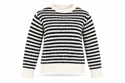 Marks & Spencer Womens Black White Striped Knit Jumper XS