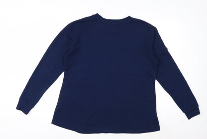 M&Co Women’s Blue Sequin Star Jumper UK 16 Long Sleeve Pullover