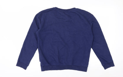 Adidas Womens Navy Pink Logo Crew Neck Sweatshirt Size 10