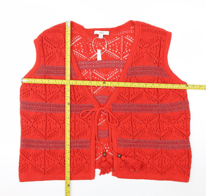 Marks and Spencer Women’s Red Open-Knit Sleeveless Vest XL