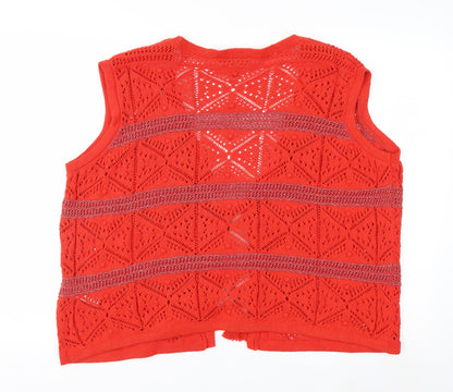 Marks and Spencer Women’s Red Open-Knit Sleeveless Vest XL