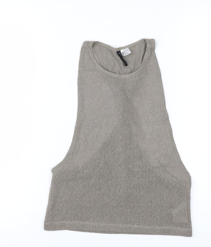 H&M Divided Women's Grey Cropped Knit Tank Top Size S