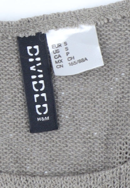 H&M Divided Women's Grey Cropped Knit Tank Top Size S