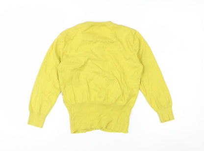 Karen Millen Women's Yellow Cotton Knit Cardigan Size S