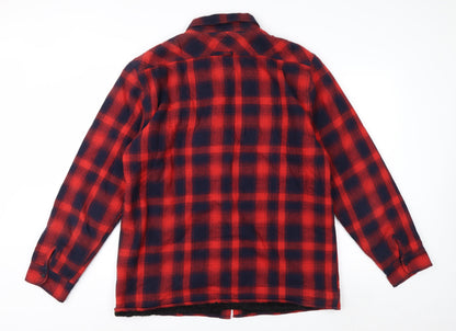Levi's Men's Red Plaid Flannel Button-Up Shirt XL Casual Workwear