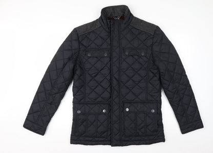 Maine New England Men's Black Quilted Nylon Jacket Size S 38in