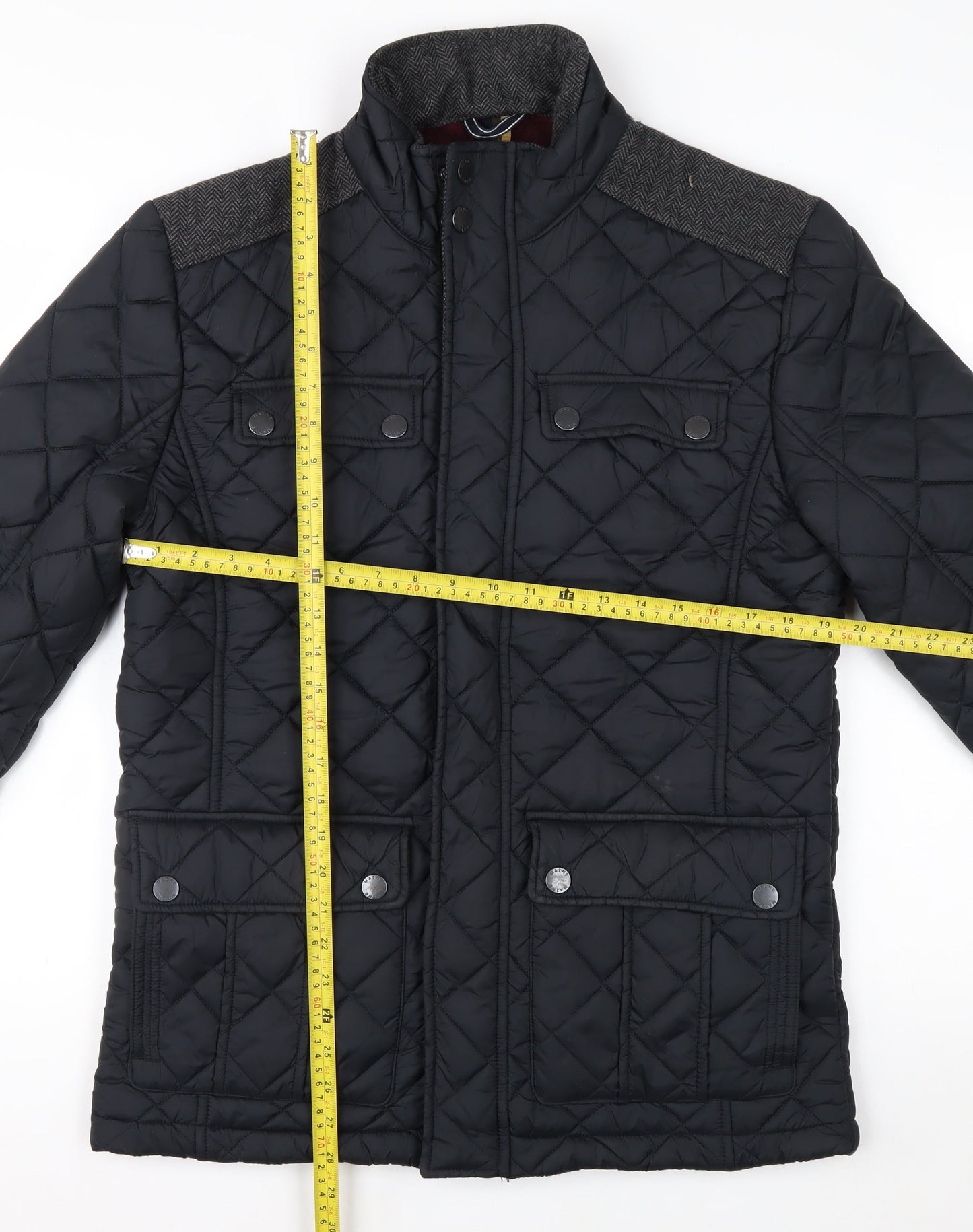 Maine New England Men's Black Quilted Nylon Jacket Size S 38in