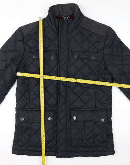Maine New England Men's Black Quilted Nylon Jacket Size S 38in
