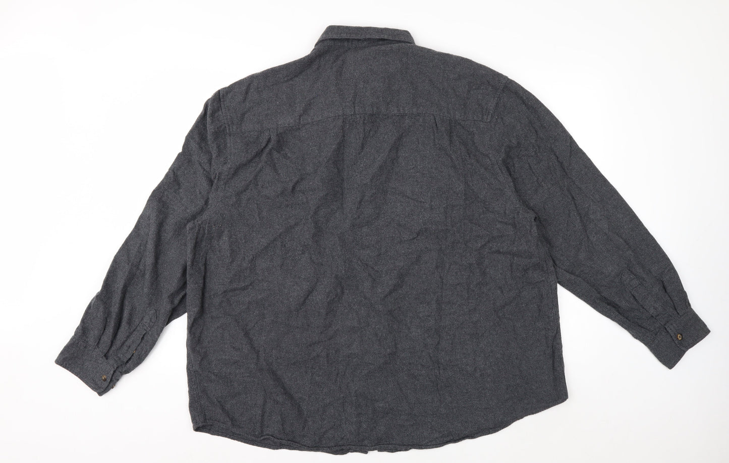 Faded Glory Men's Grey 2XL Flannel Cotton Long Sleeve Button Up Shirt