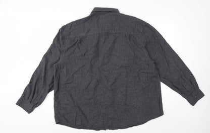 Faded Glory Men's Grey 2XL Flannel Cotton Long Sleeve Button Up Shirt
