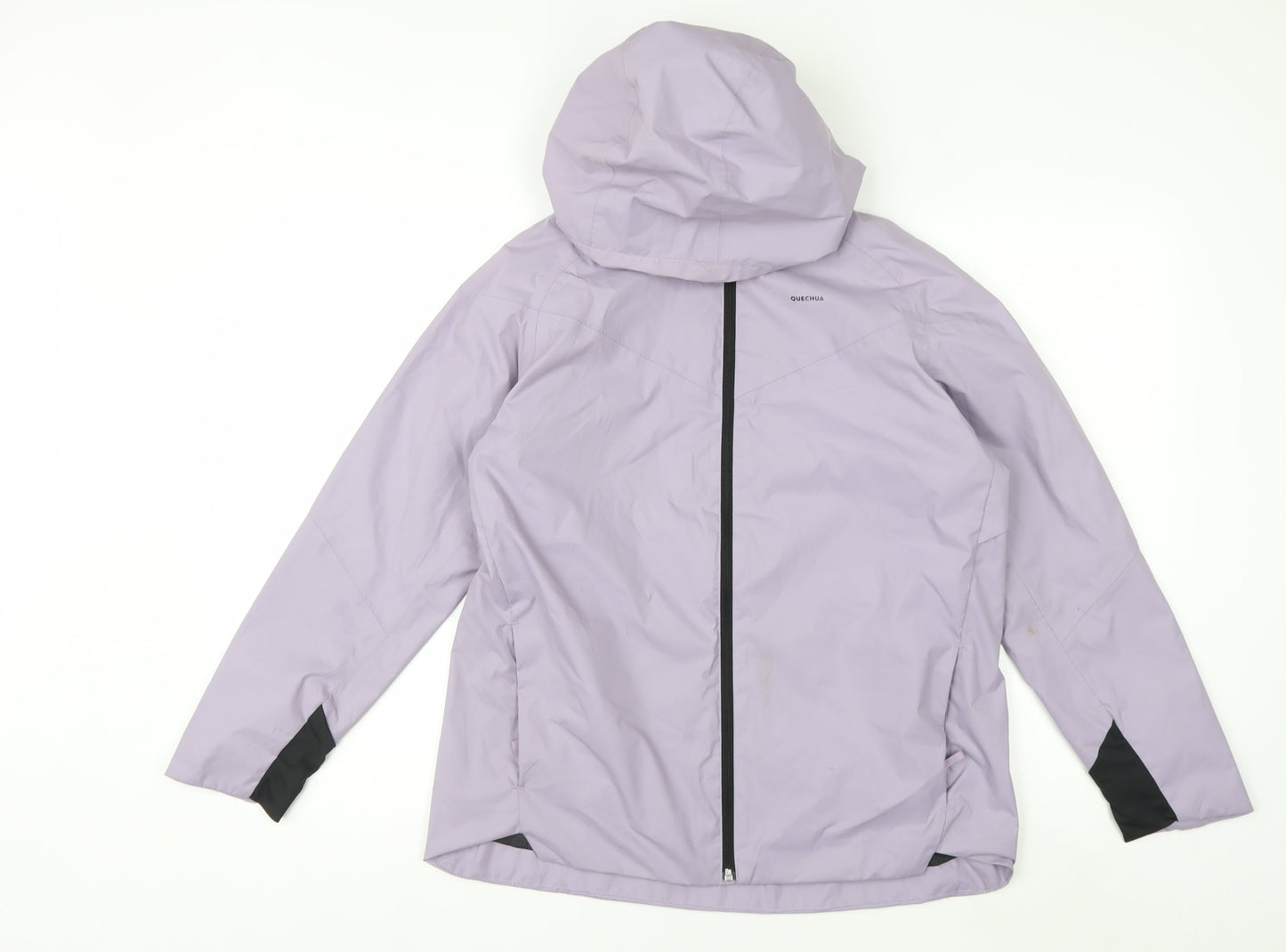 Quechua Teens Purple Waterproof Hooded Rain Jacket Size 14
