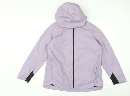 Quechua Teens Purple Waterproof Hooded Rain Jacket Size 14