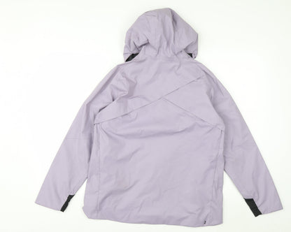 Quechua Teens Purple Waterproof Hooded Rain Jacket Size 14