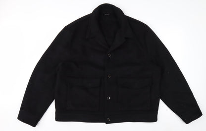 H&M Men's Black Wool Blend Button Jacket XXL Classic Style