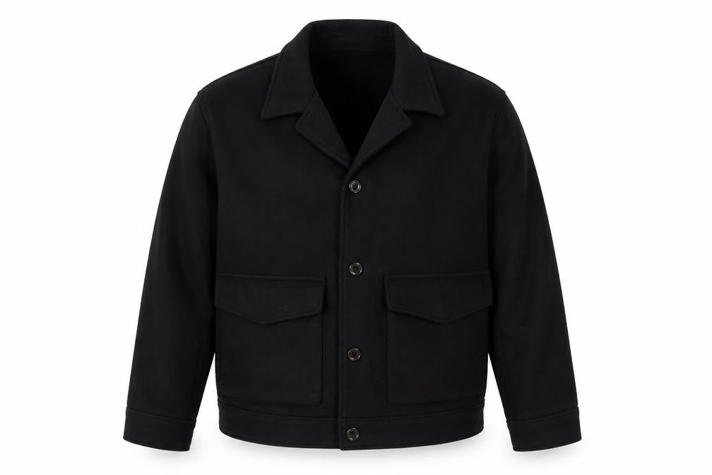 H&M Men's Black Wool Blend Button Jacket XXL Classic Style