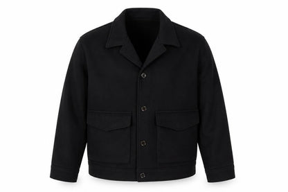 H&M Men's Black Wool Blend Button Jacket XXL Classic Style