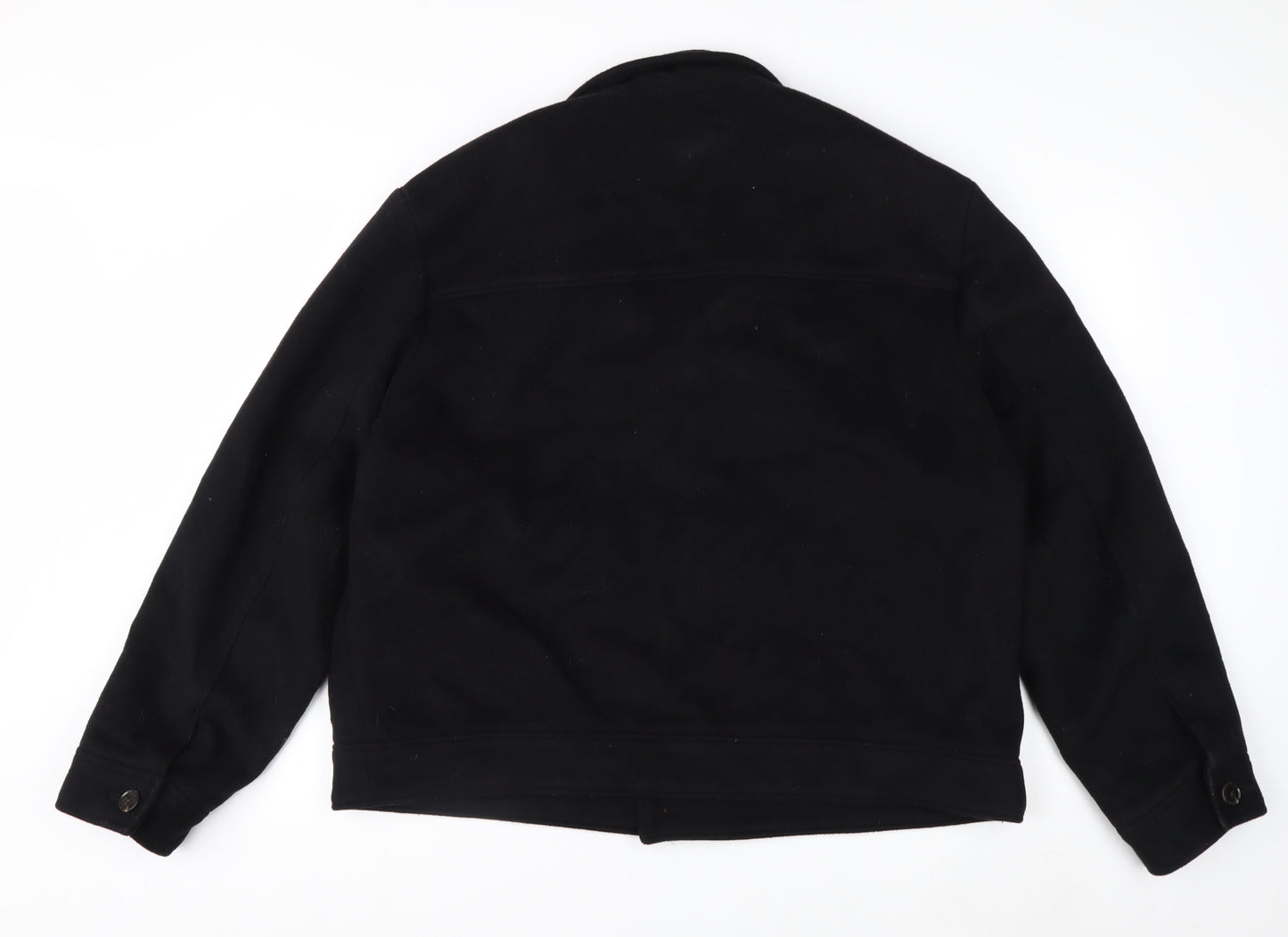 H&M Men's Black Wool Blend Button Jacket XXL Classic Style