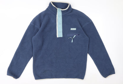 Columbia Men's Blue Fleece Henley Sweatshirt Size M Outdoor Pullover