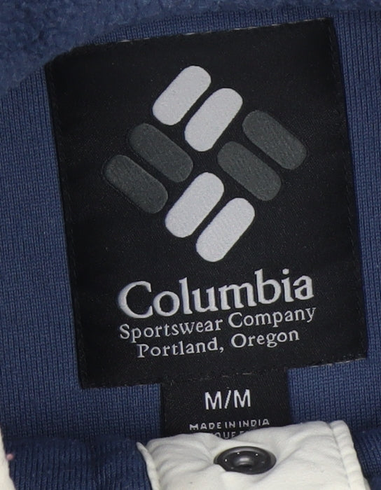 Columbia Men's Blue Fleece Henley Sweatshirt Size M Outdoor Pullover