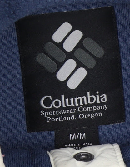 Columbia Men's Blue Fleece Henley Sweatshirt Size M Outdoor Pullover