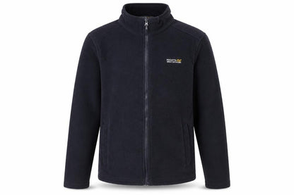 Front view of Regatta boys’ black fleece full zip outdoor jacket 16 years