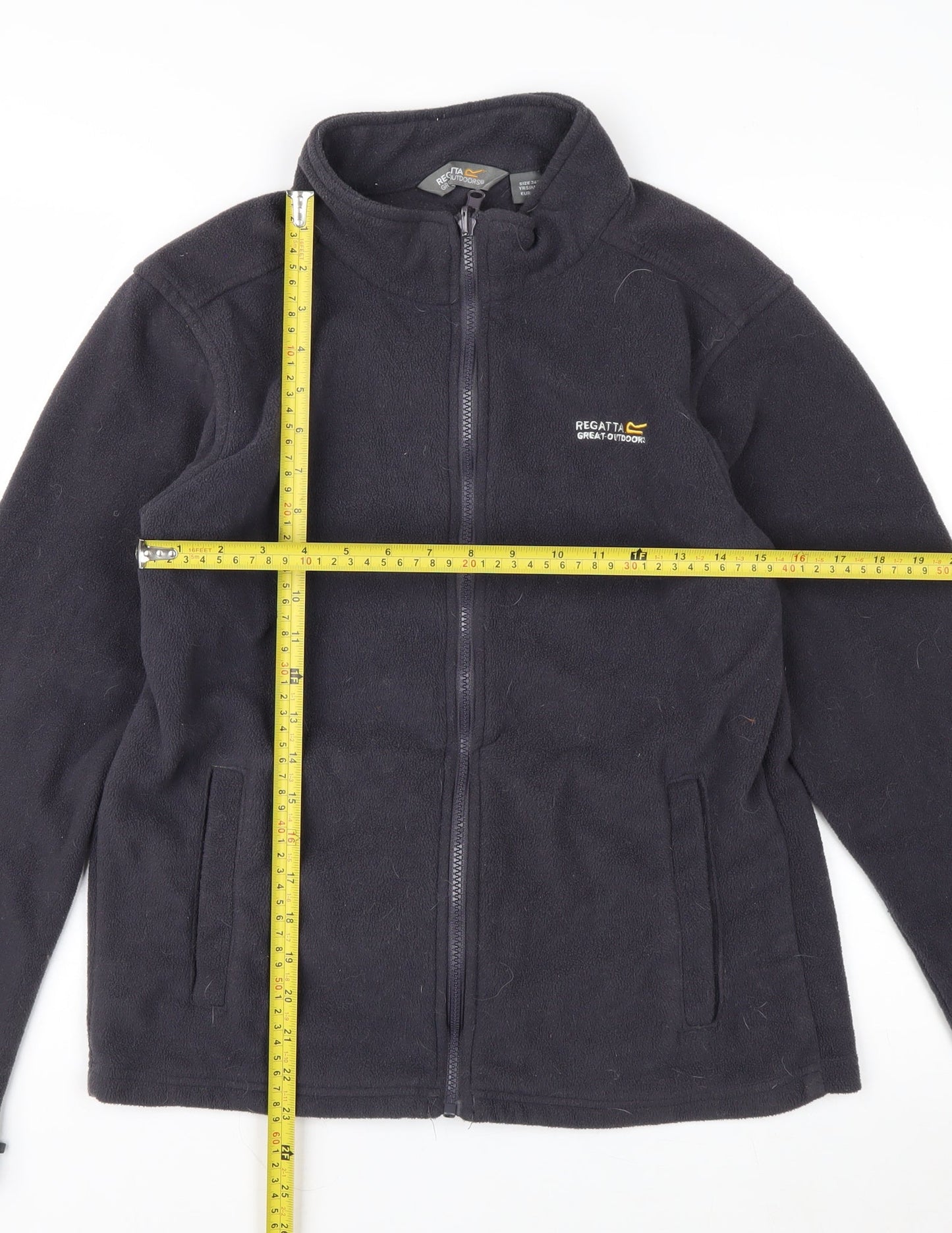 Regatta Boys Black Fleece Full Zip Outdoor Jacket 16 Years
