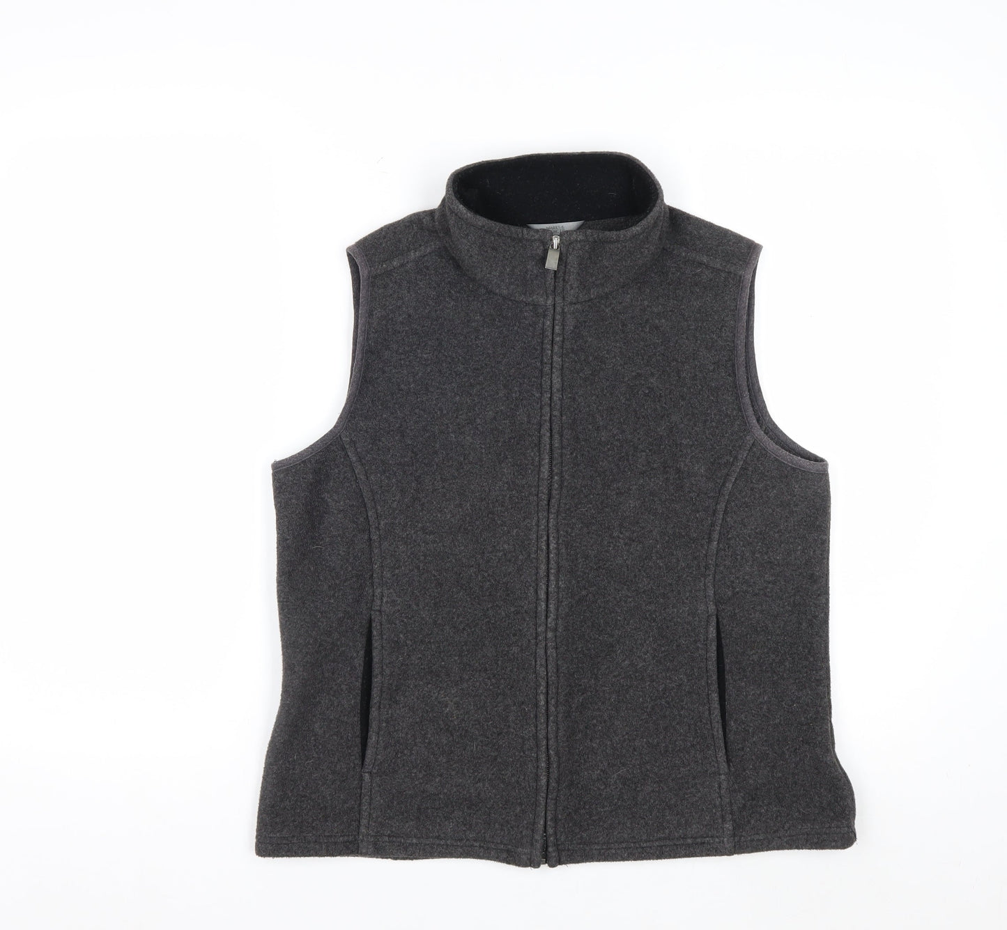 Marks and Spencer Womens Grey Fleece Zip Waistcoat UK 12