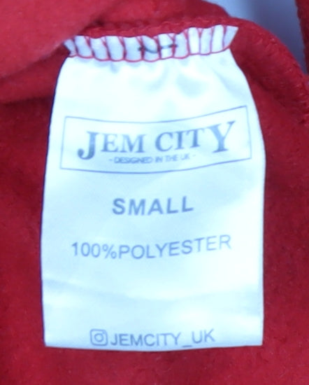 Jem City Men's Red Fleece 1/4 Zip Pullover Sweatshirt Small