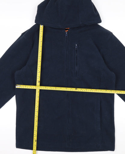 Threadbare Men's Blue Fleece Hooded Full Zip Jacket Size S
