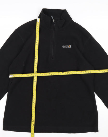 Regatta Women's Black Fleece Pullover Sweatshirt Size 16 1/2 Zip Outdoor