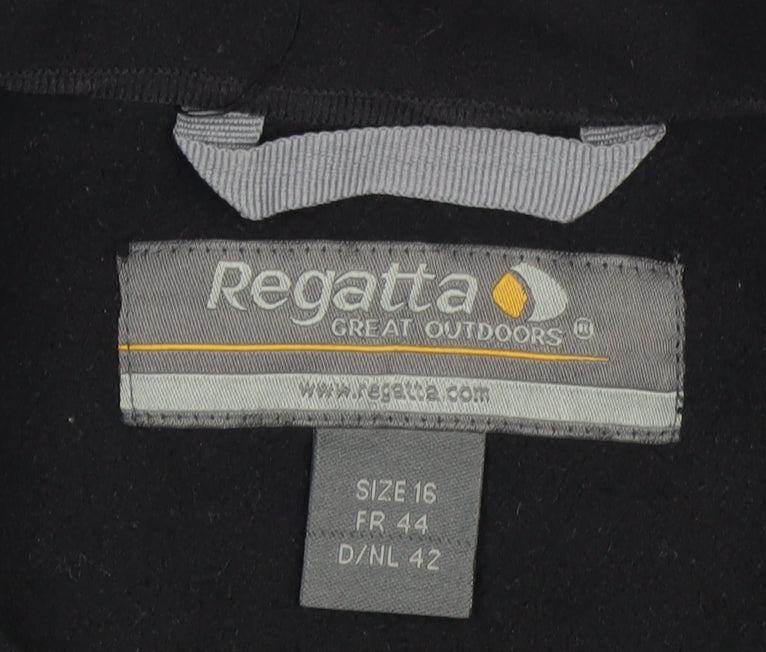 Regatta Women's Black Fleece Pullover Sweatshirt Size 16 1/2 Zip Outdoor