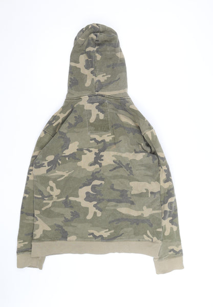 Protest Mens Green Camouflage Full Zip Hoodie Size M
