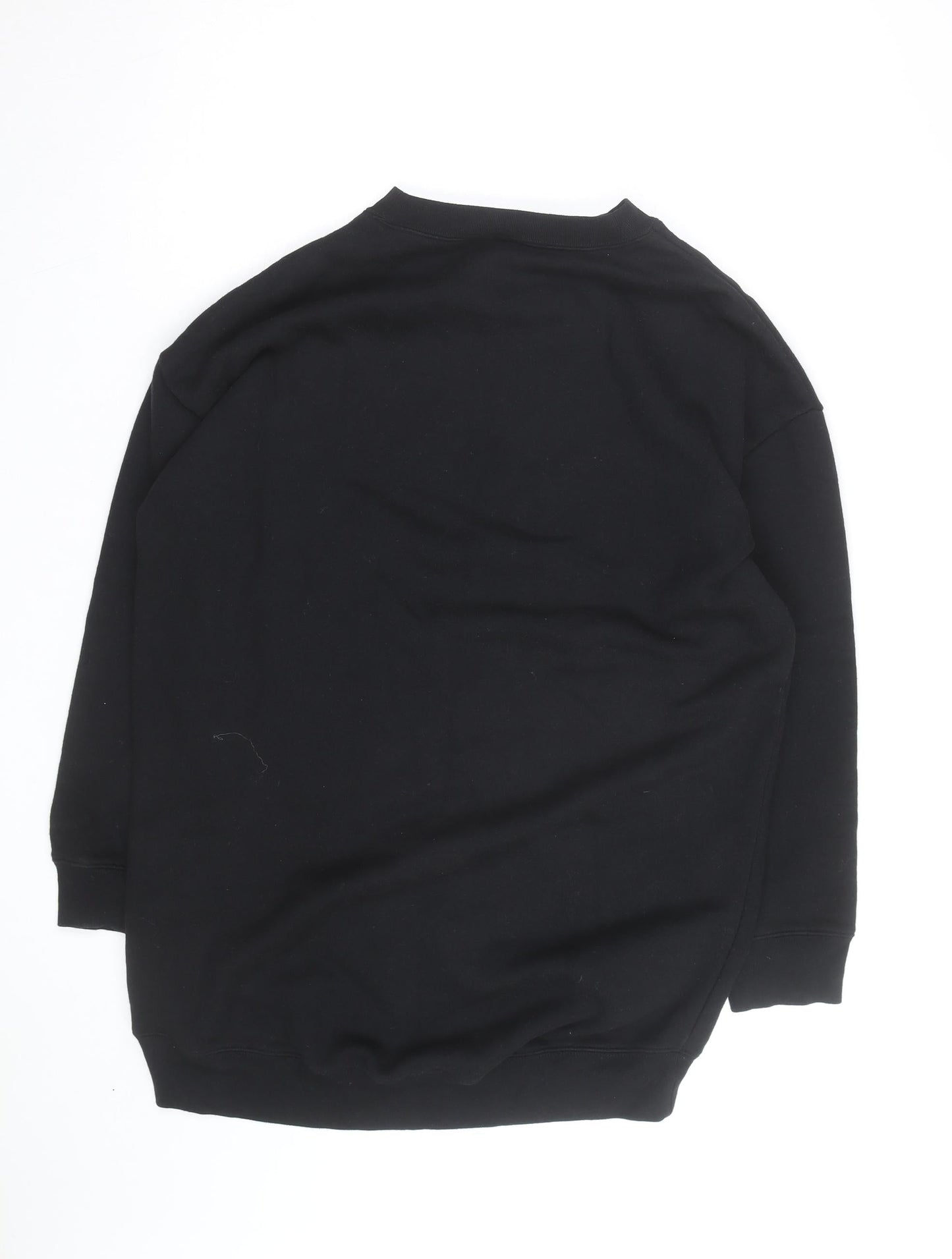 MOUSSY Black Logo Pullover Sweatshirt Unisex Adults L Fleece Cotton Blend