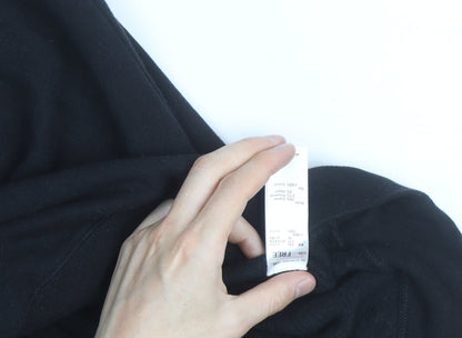 MOUSSY Black Logo Pullover Sweatshirt Unisex Adults L Fleece Cotton Blend