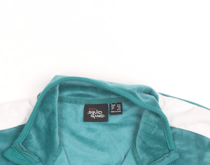 Squid Game Women Green 1/2 Zip Pullover Sweatshirt UK 10-12