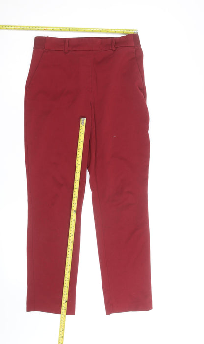 Marks and Spencer Women Red Chino Trousers Size 14 Regular