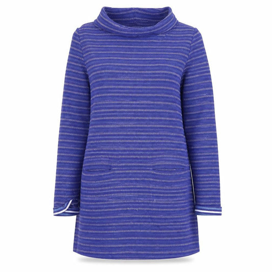 Seasalt Cornwall Womens Blue Striped Cotton Cowl Neck Tunic Jumper Size 8